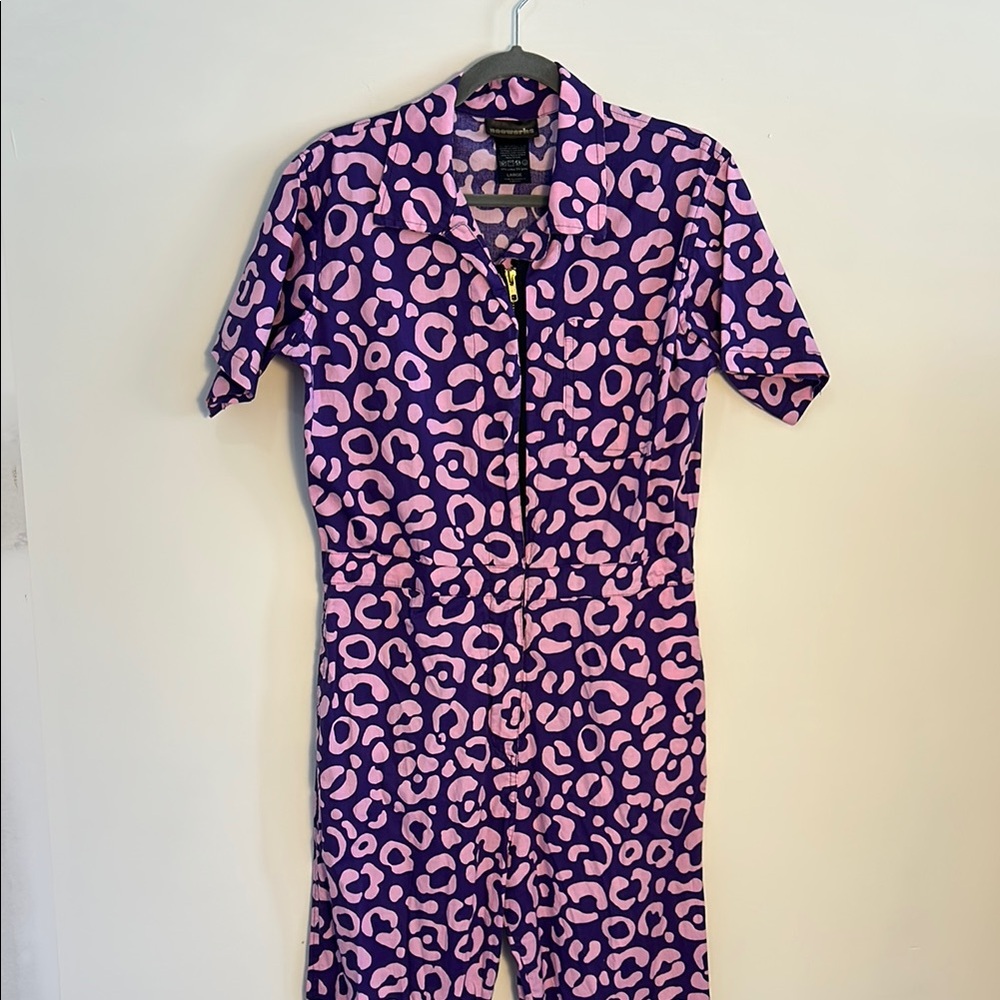 Nooworks Purple Cheetah Coveralls size Large